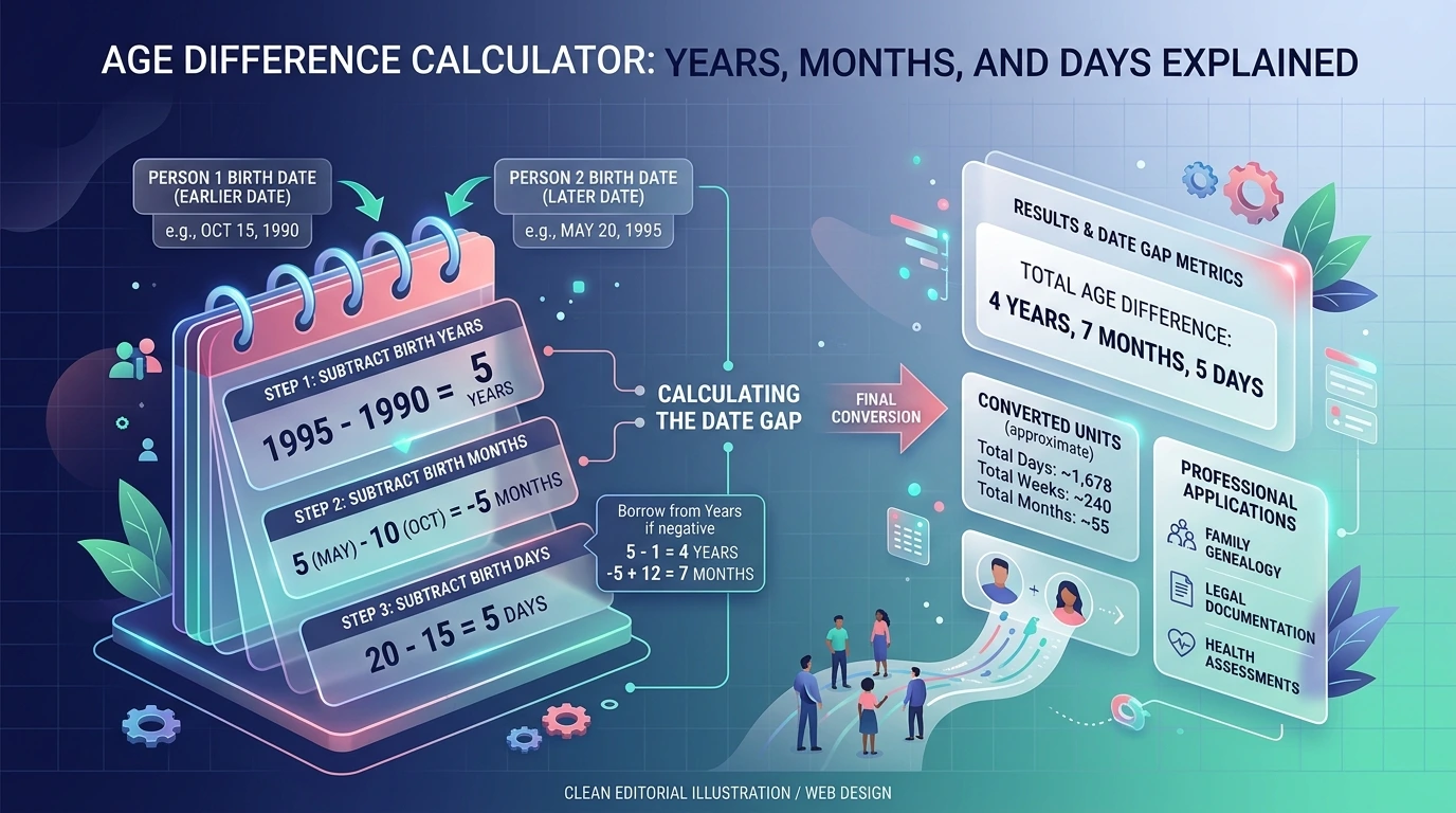 Age Difference Calculator: Years, Months, and Days Explained