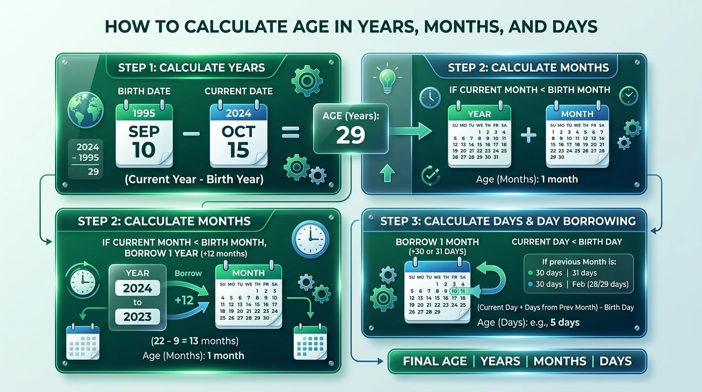 How to Calculate Age in Years, Months, and Days