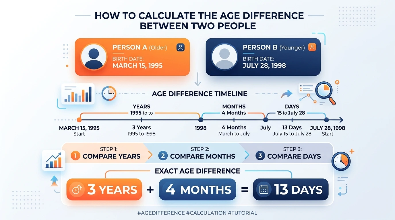 How to Calculate the Age Difference Between Two People
